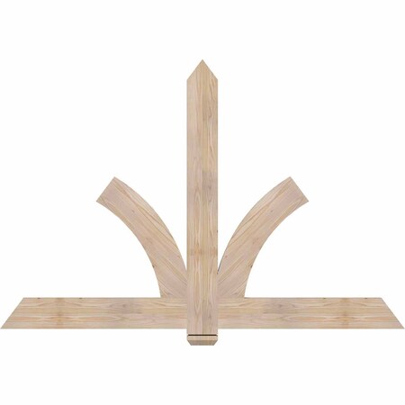 Ekena Millwork Redmond Smooth Timber Gable Bracket, Douglas Fir, 72"W x 48"H x 1 1/2"D x 5 1/2"F, 16/12 Pitch GBW072X48X0206RED00SDF